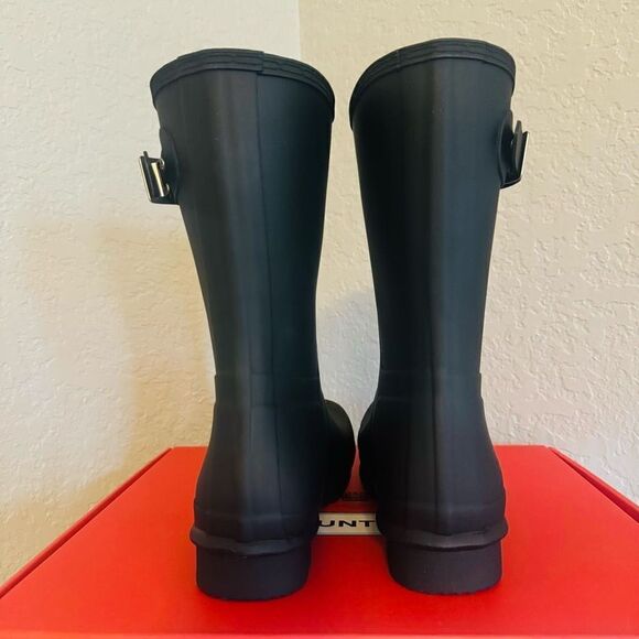 HUNTER Original Short Waterproof Rain Boot, Rubber Black, Size 9, NWT - Picture 13 of 17